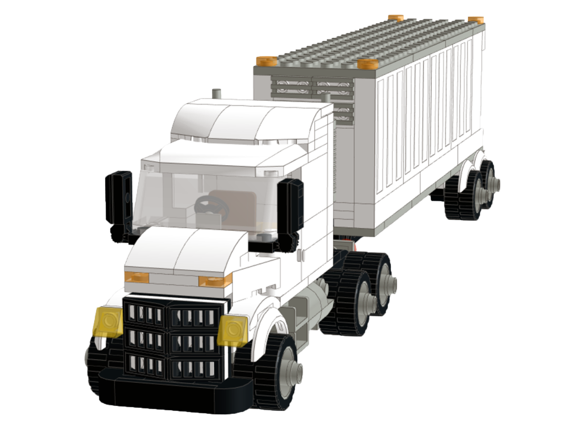 White truck line drawing