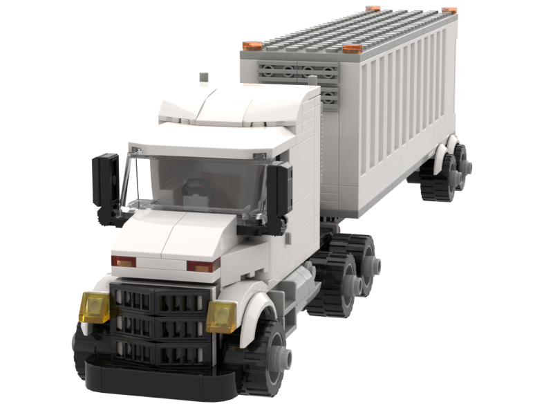 White truck brick model render