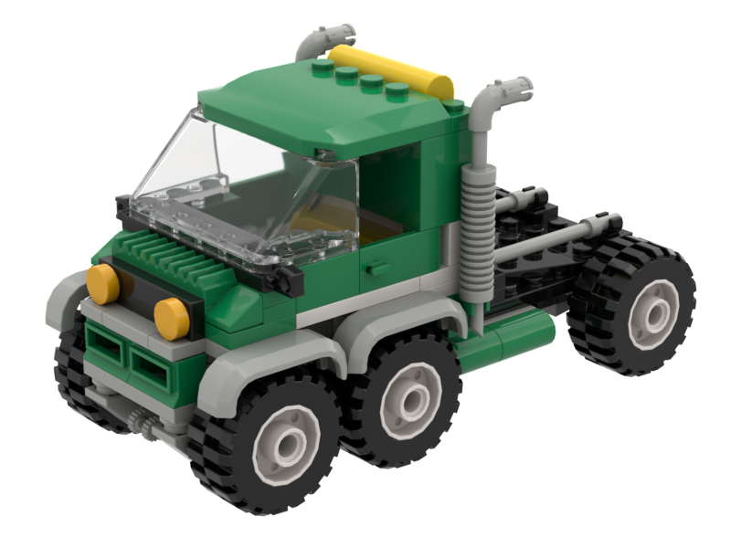 Green small truck brick model